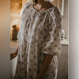 New Roolee cotton dress with blue flowers